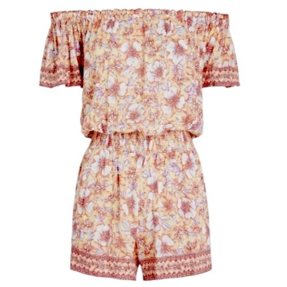 NEW Intermix | Poupette St. Barth Camilla Multi Floral Short Romper Sz M - Picture 3 of 11